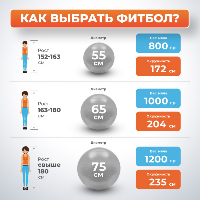 Фитбол 65 см с насосом, фиолетовый