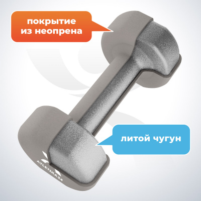 Гантели с неопреновым покрытием, 2х5 кг