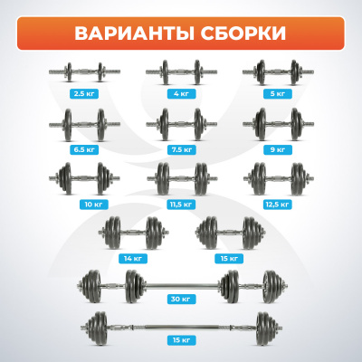 Гантели разборные 30 кг